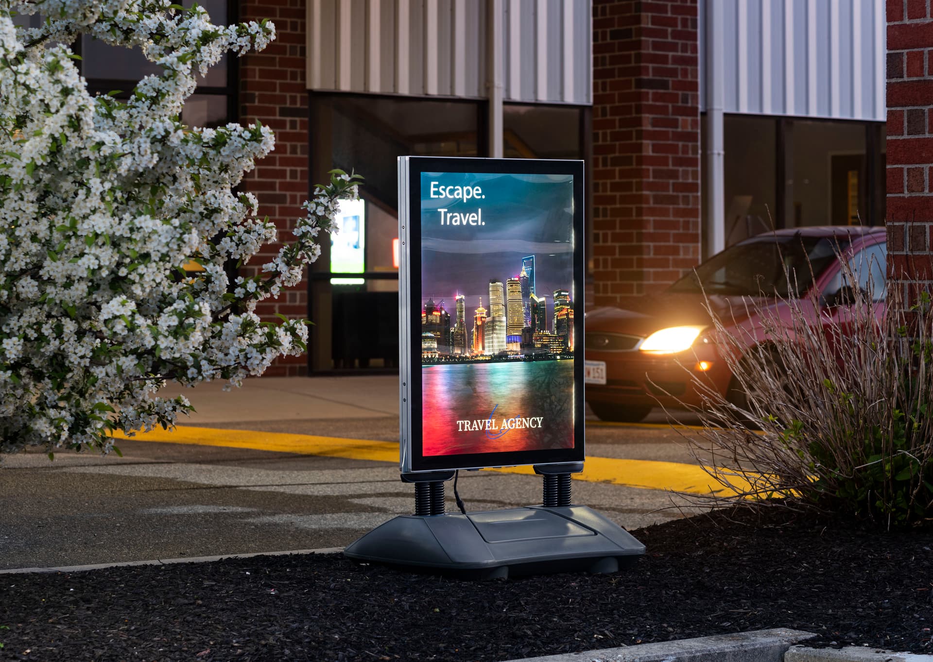 Two individually printed replacement illuminated sidewalk sign graphic 