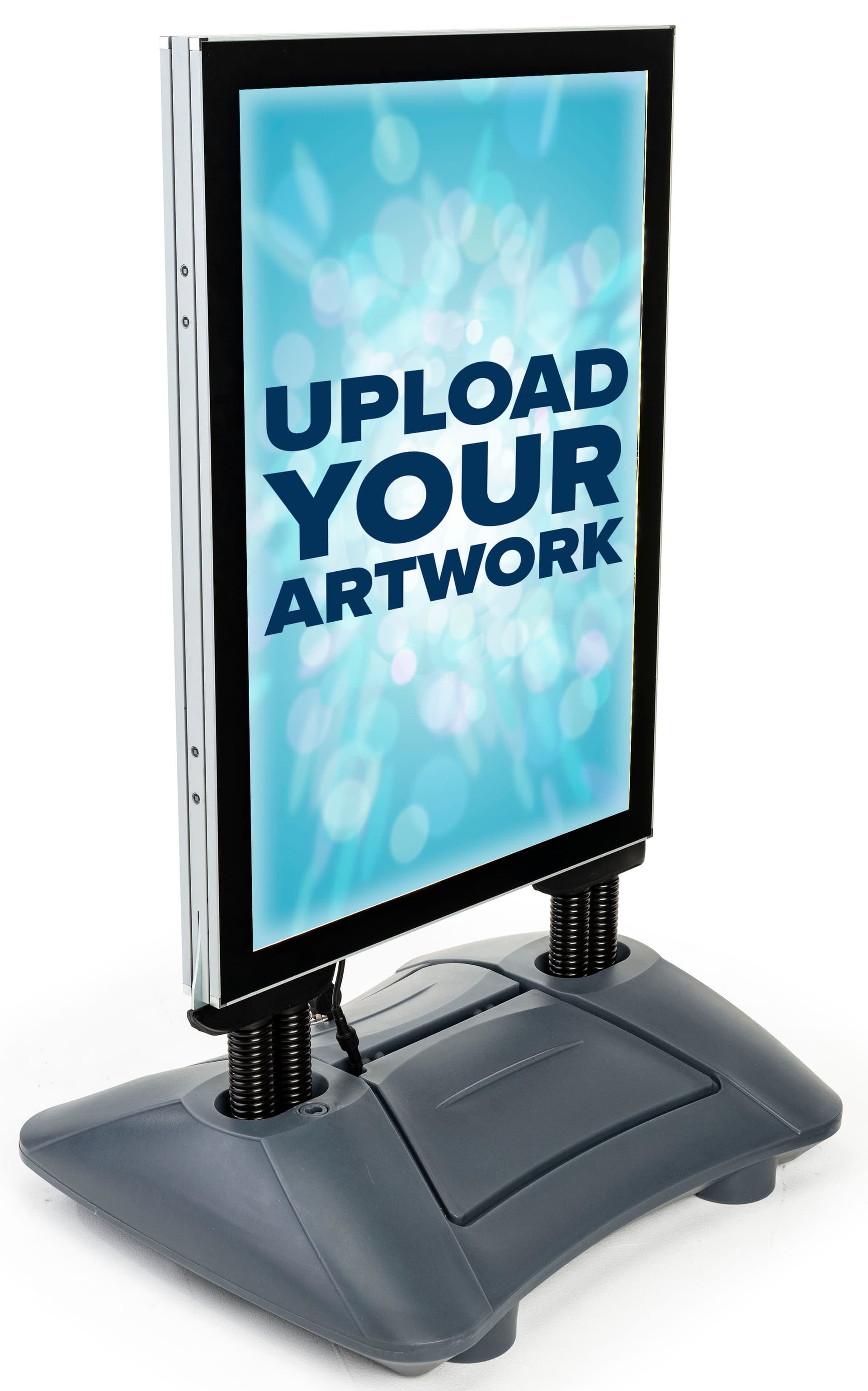 LED illuminated sidewalk sign with custom uv printed graphics 