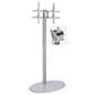 TV Stand with Oval Base, Fits Monitors 42” to 60” – Silver