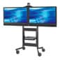 TV Cart with 2 Mounts for Monitor 32 to 55", Height-adjustable Camera Shelf - Black