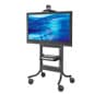 TV Cart with Height-adjustable Shelf, Fits Monitors 37 to 70", Camera Shelf - Black