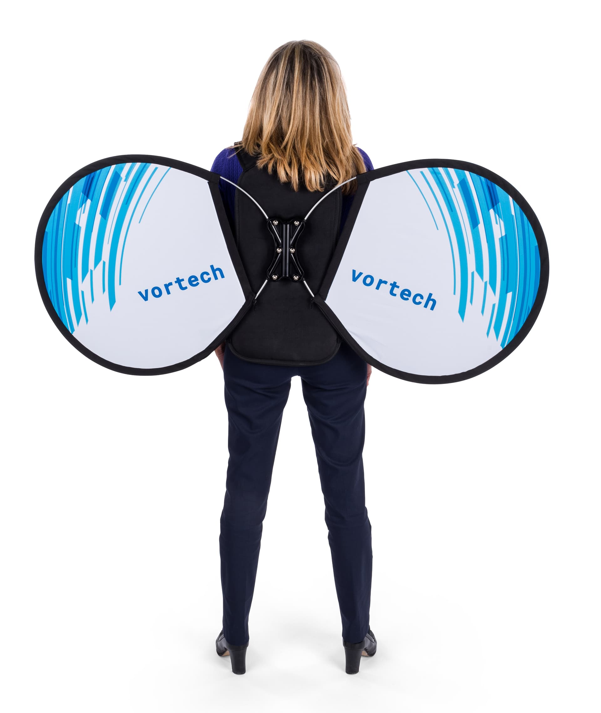 O-shape wearable advertising backpack with custom graphics