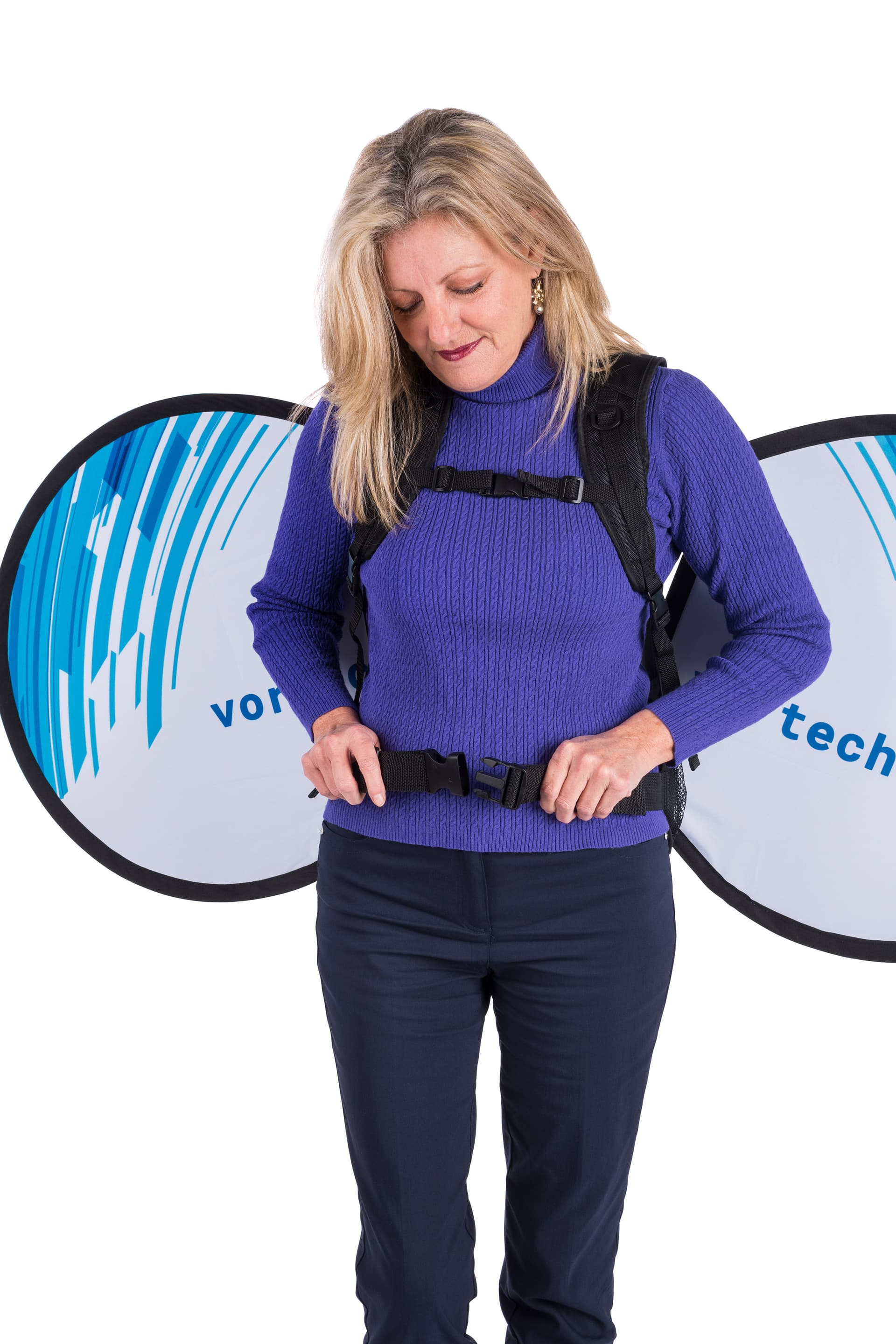 Comfortable o-shape wearable advertising backpack