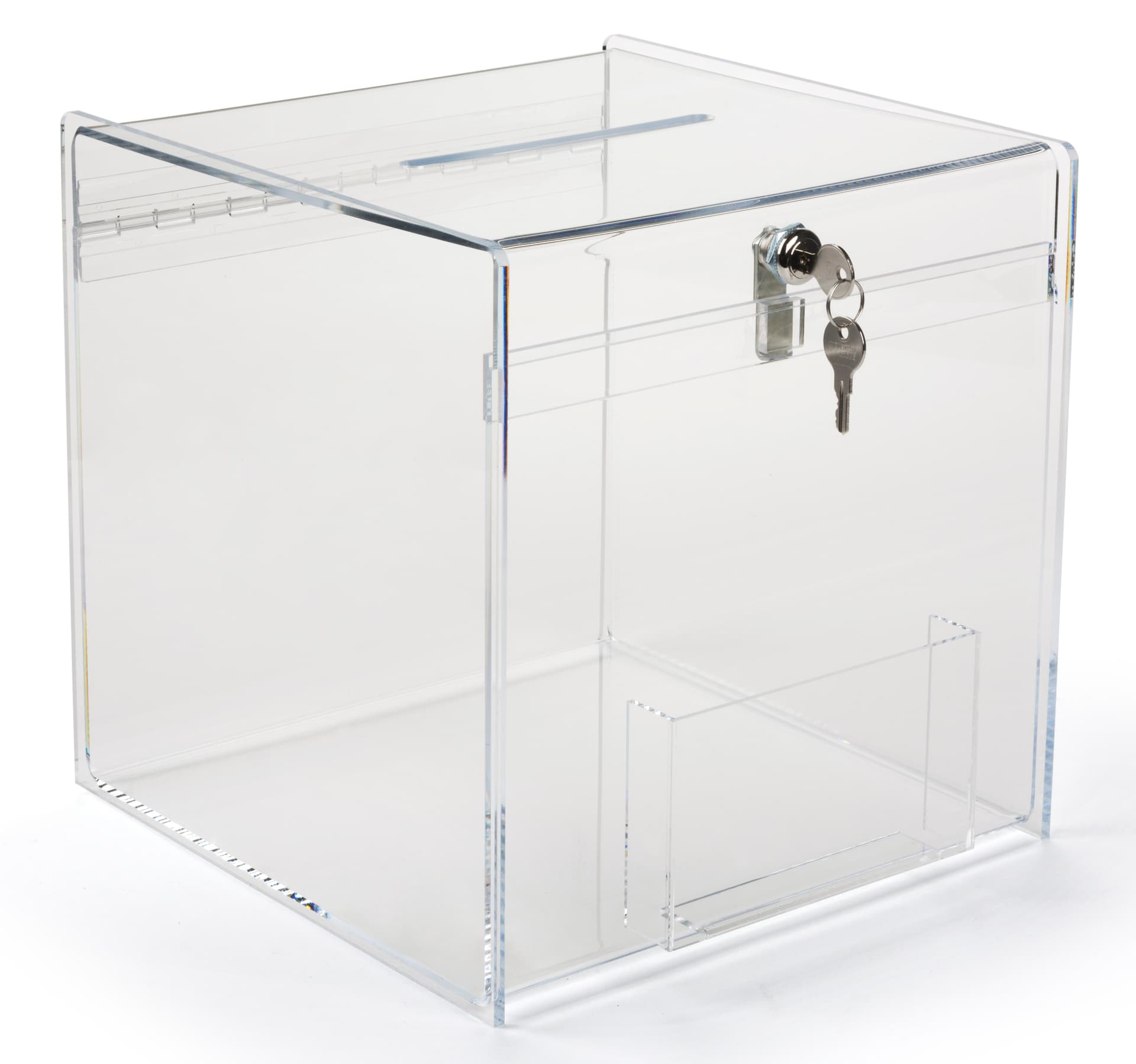 Plexiglass Donation Box with Hinged Top