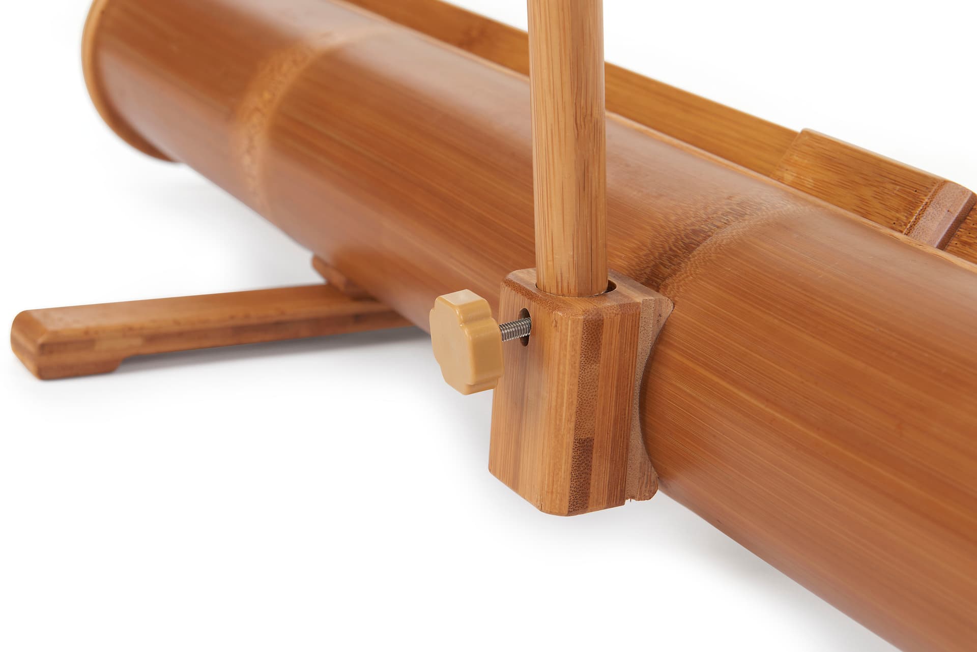 Bamboo banner stand with steel hardware 