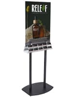 Double-Sided Poster Stand with Business Card Slots on 2 Racks