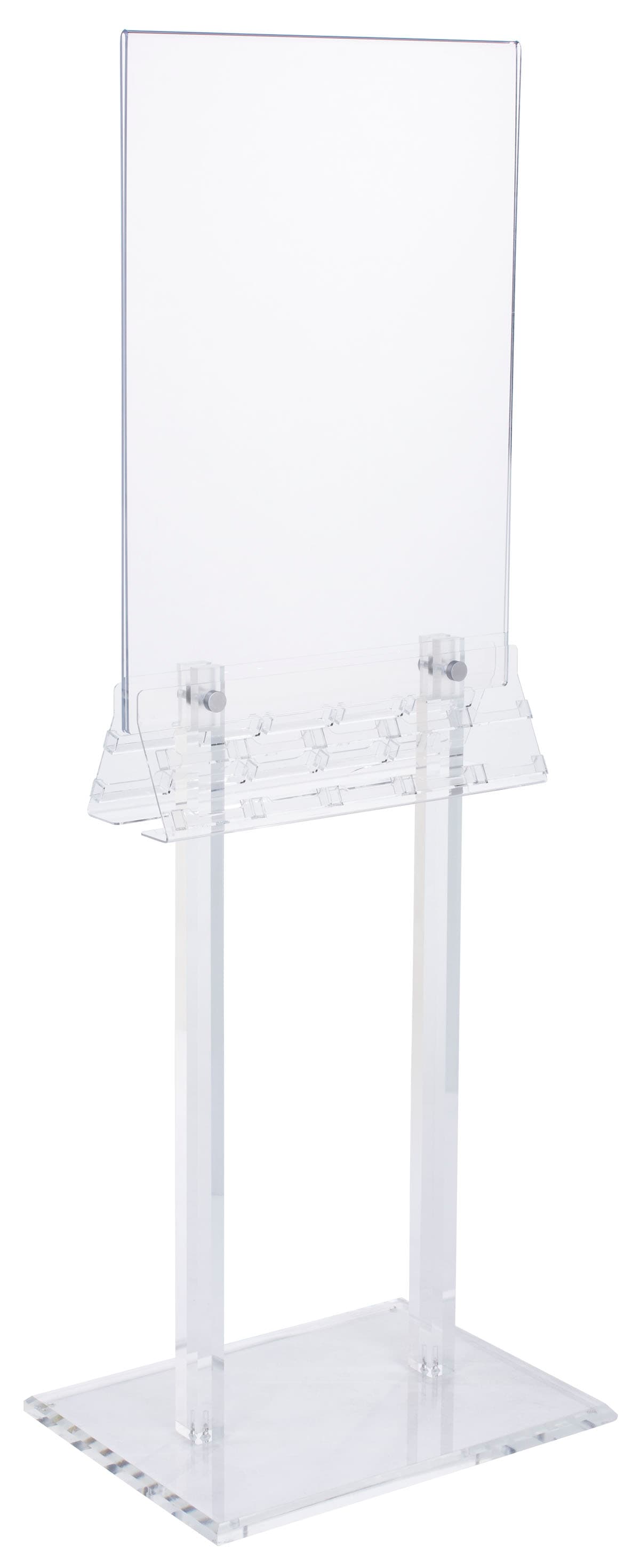 Acrylic Poster Stand with Business Card Holders with Side Insert