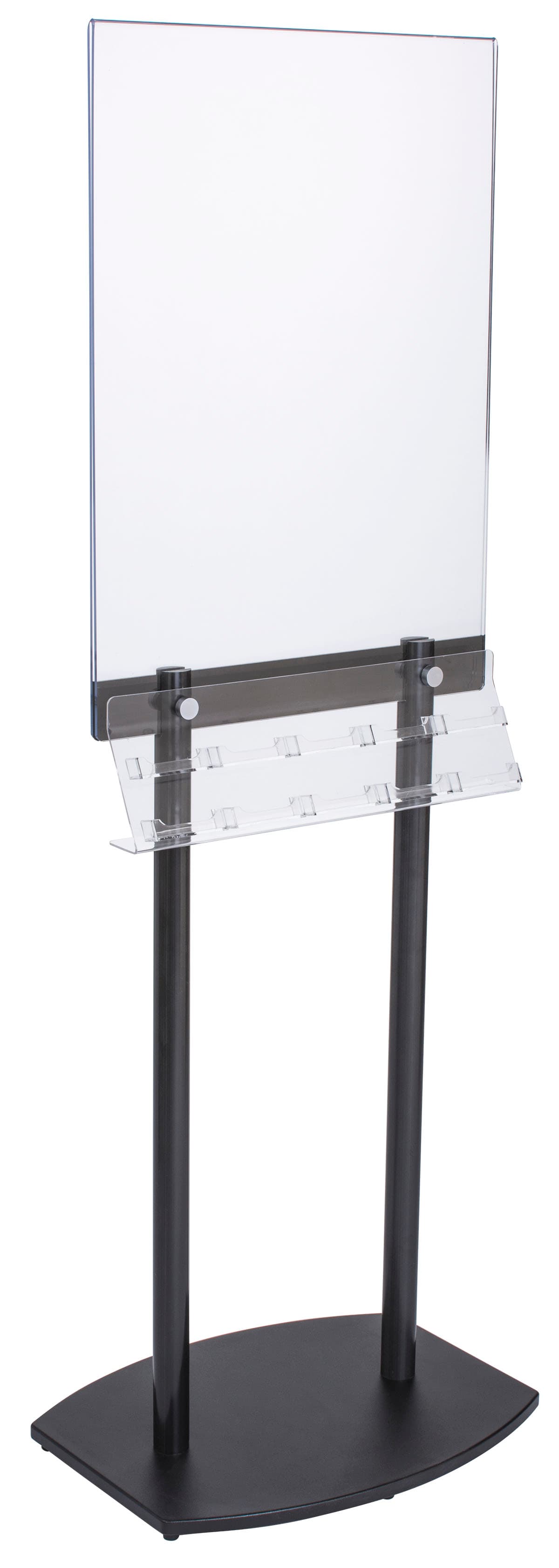 Black Poster Stand with Business Card Rack for 22" x 28" Graphics