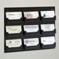 9-Pocket Acrylic Business Card Holder for Wall, Open Pockets - Black
