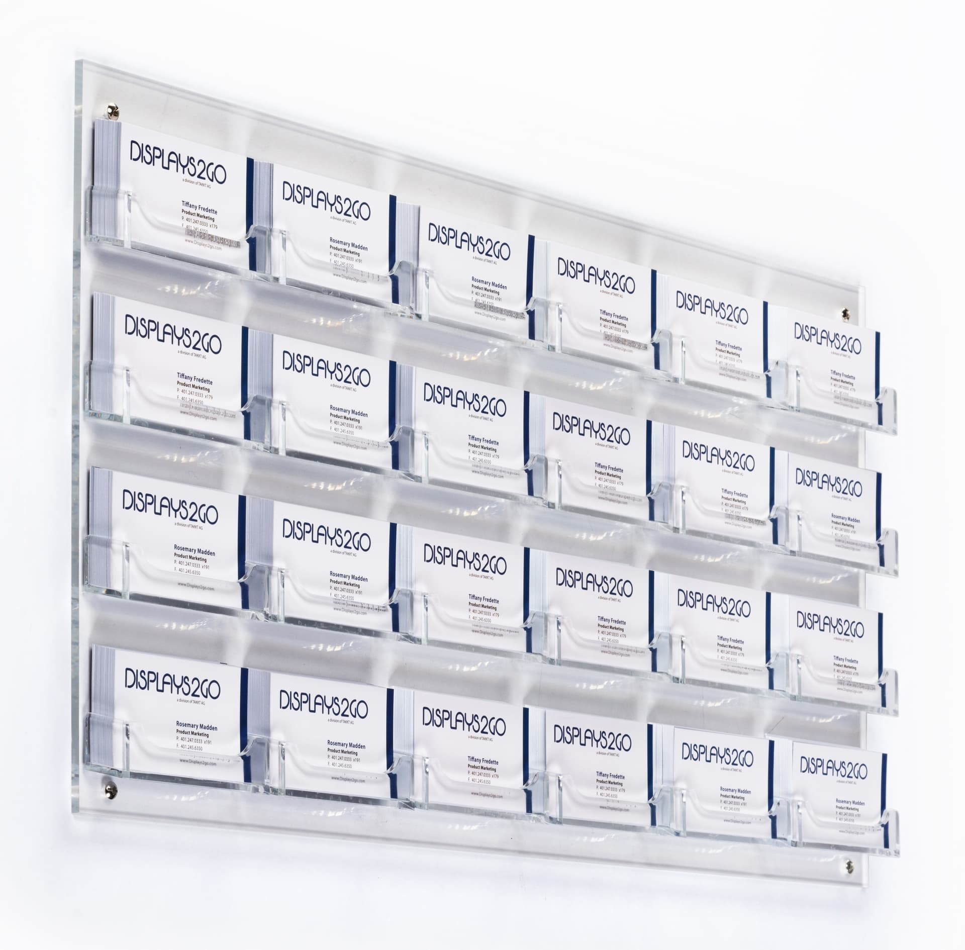 Clear 24-Pocket Wall Business Card Holder, Open Pocket