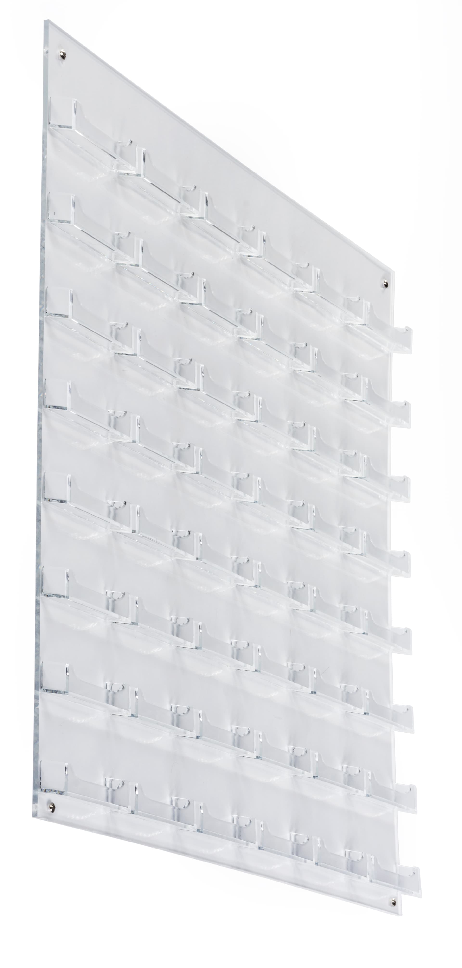 Clear 48-Pocket Business Card Wall Rack, Clear Plastic