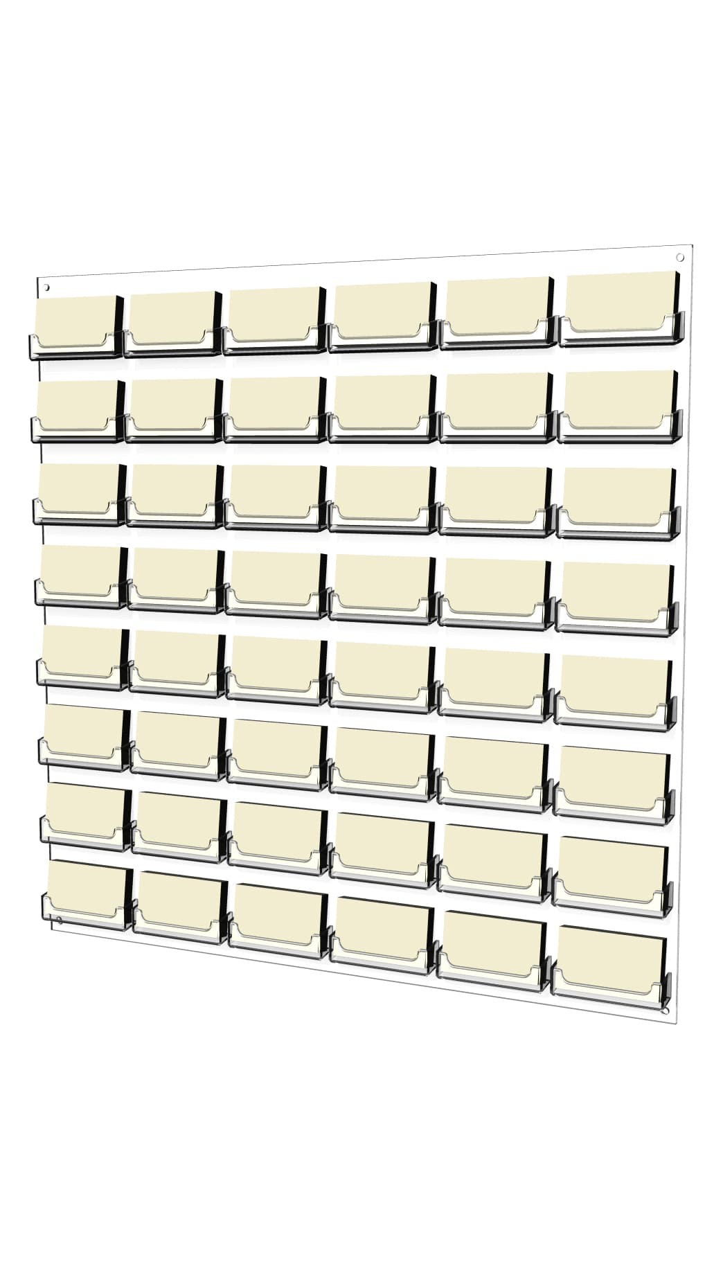 Clear 48-Pocket Business Card Wall Rack Holds 100s of Cards