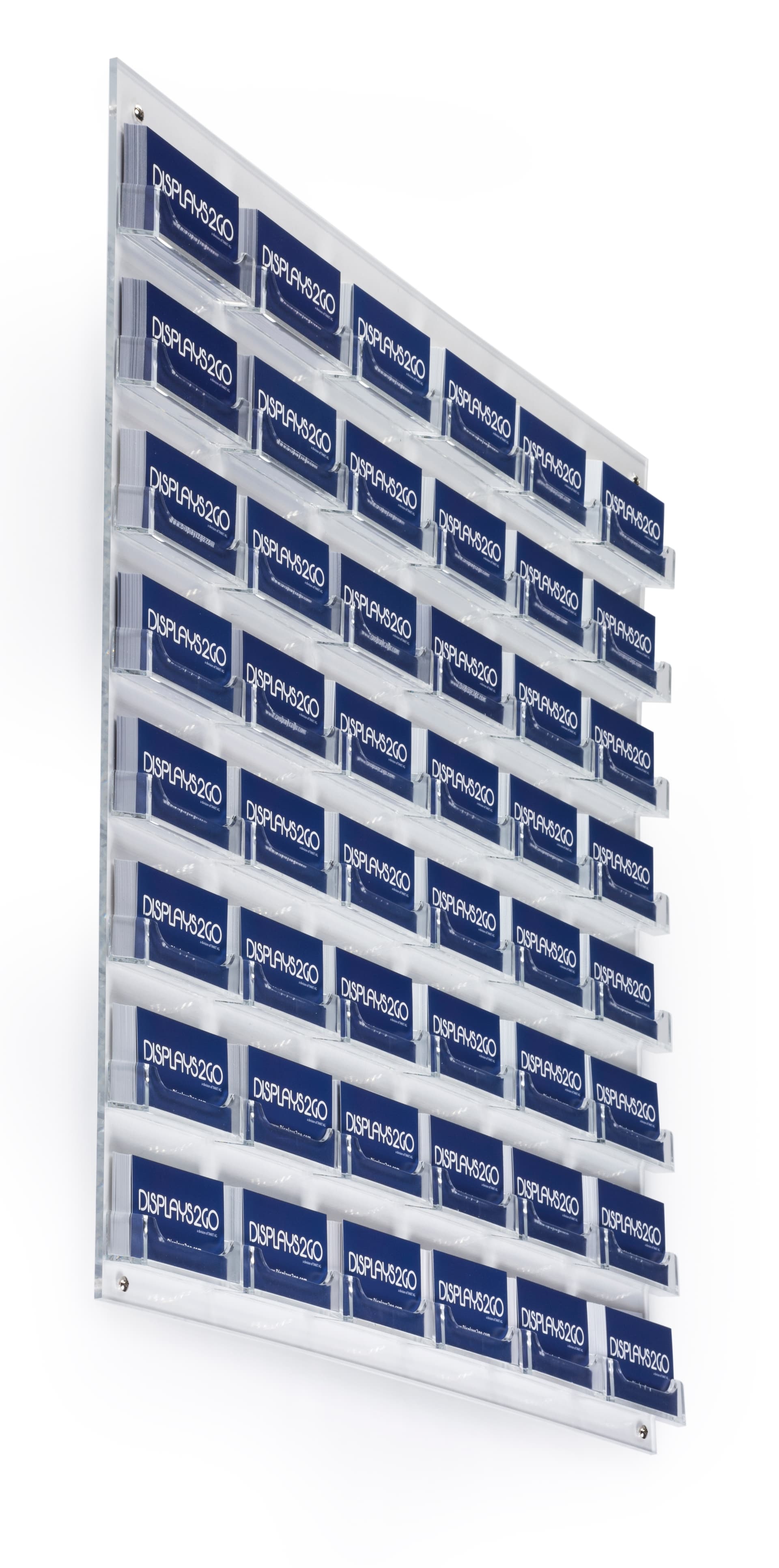 Clear 48-Pocket Business Card Wall Rack, Durable