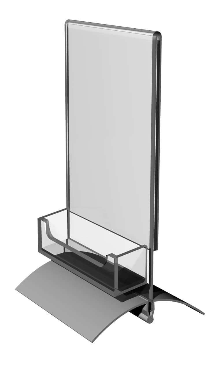 4” x 6” Sign Display with Calling Card Tray and Snap Base