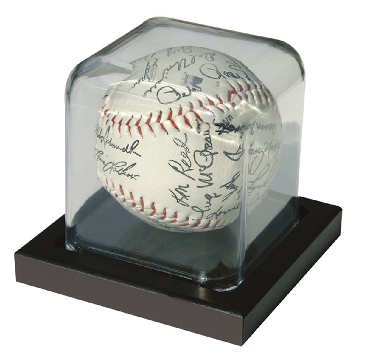 Baseball Display | Countertop Showcase With Black Plastic Base ...
