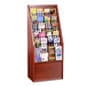 6-Tiered Wood Literature Floor Stand, Adjustable Pockets