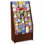 6-Tiered Wood Literature Floor Stand, Adjustable Pockets