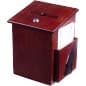 Wooden Ballot Box w/ Side Pocket, Pen & Lock, Wall or Countertop - Red Mahogany
