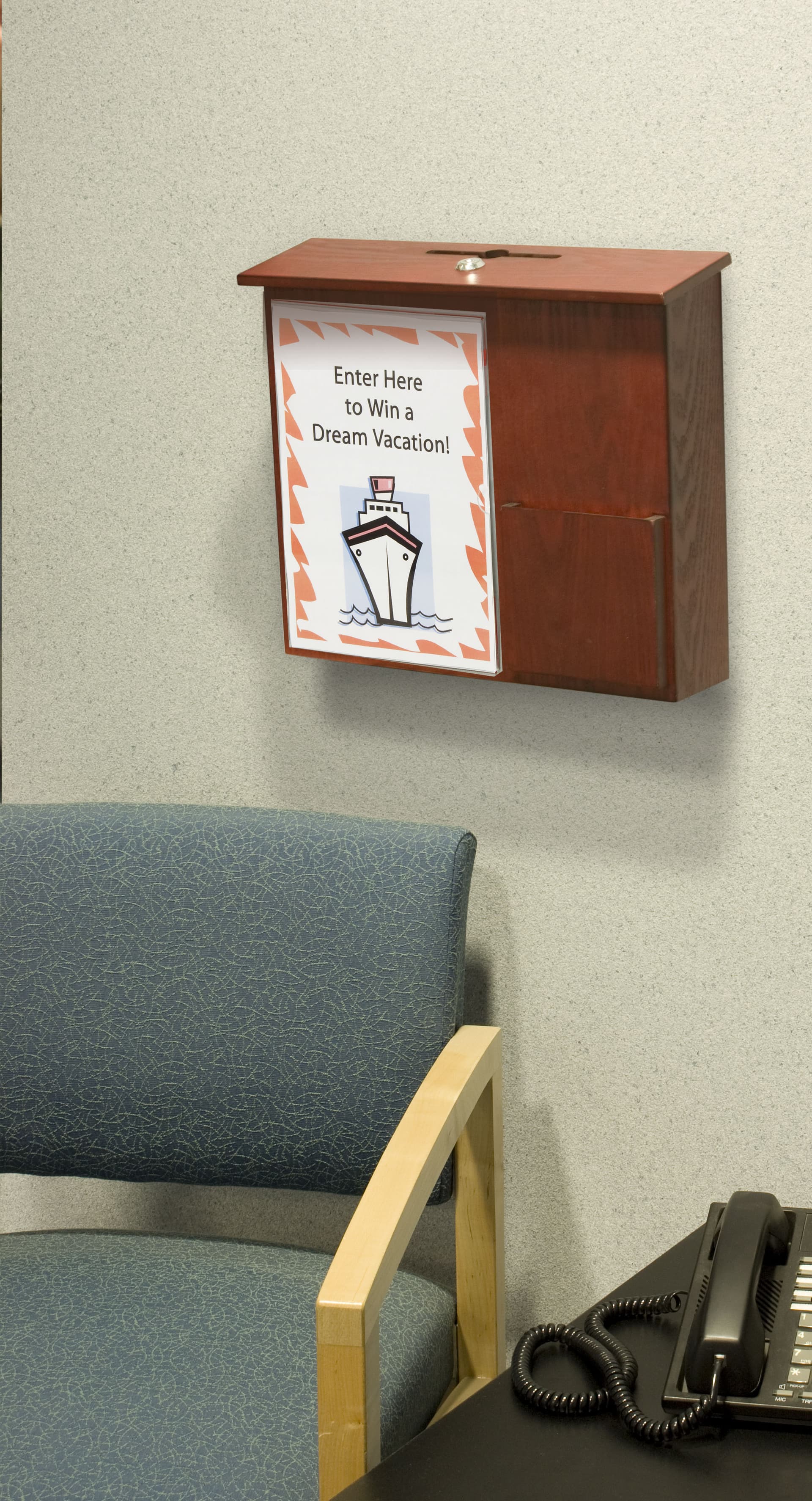Mahogany Comment Box | Wall Mounting & Front Pocket Sign Holder ...