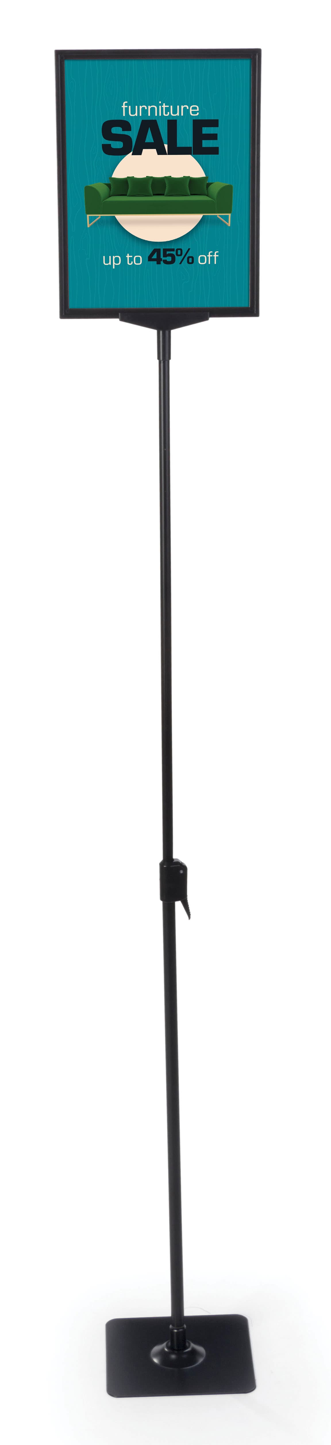 8.5" x 11" Vertical Sign Stand at Maximum Height