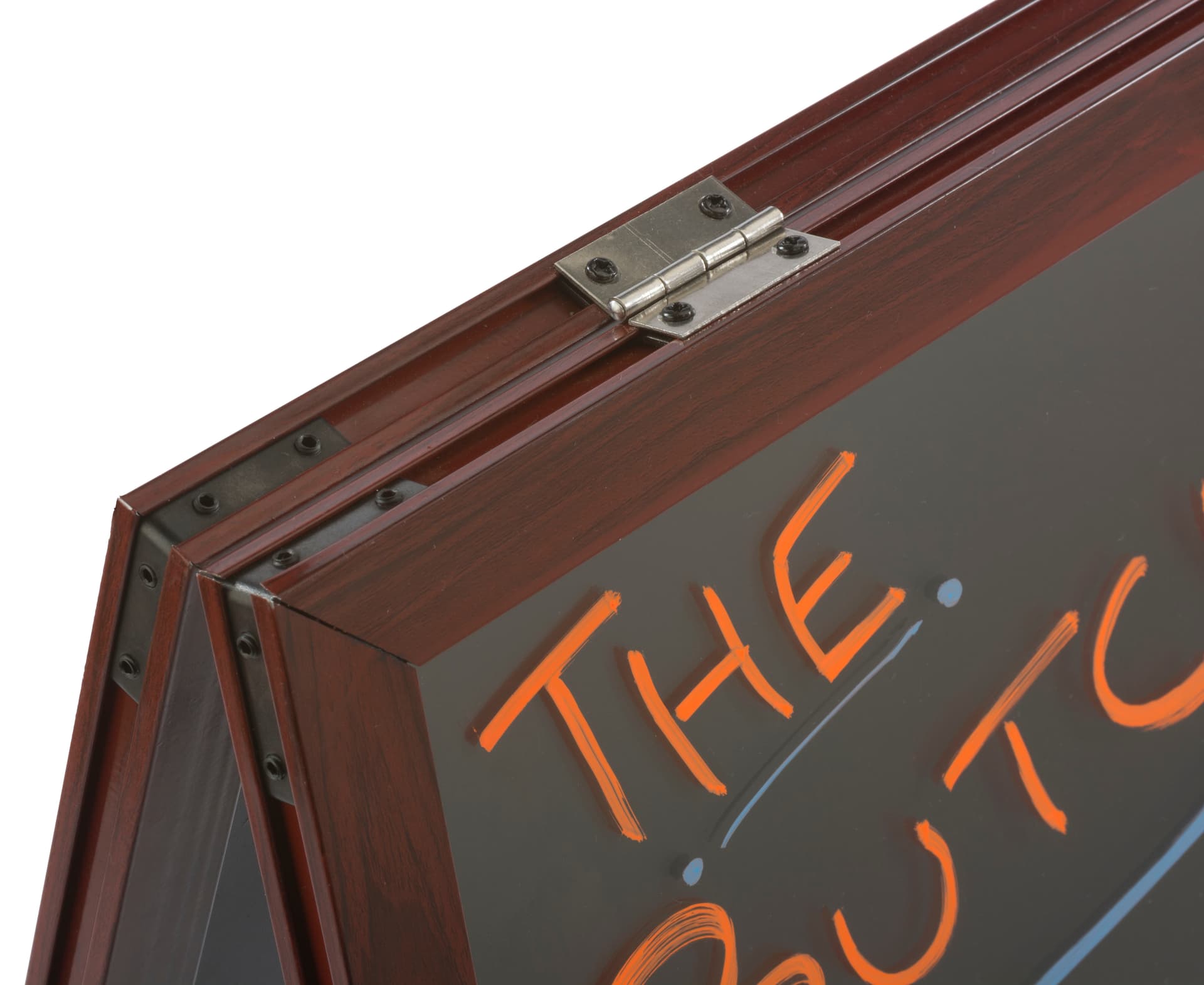 A-Frame Glass Writeboard with Wood Finish