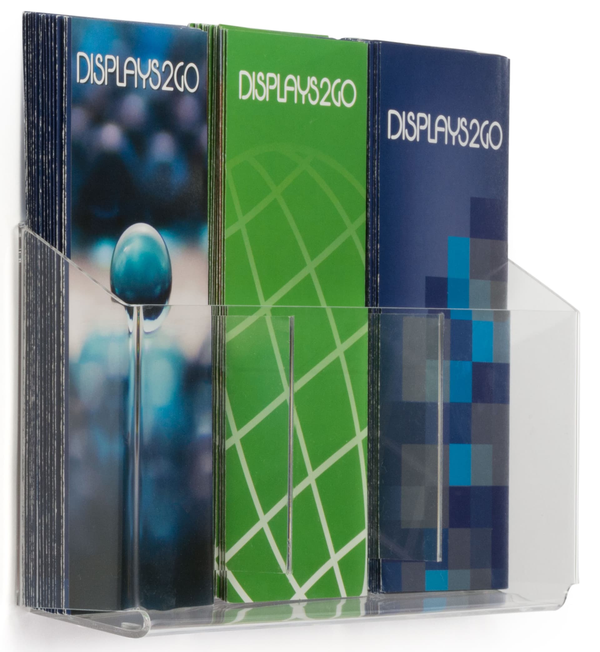 Wallmount Brochure Holder with Three Pockets