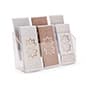Acrylic Brochure Holder, 4"w Pockets, Wall or Tabletop - Clear