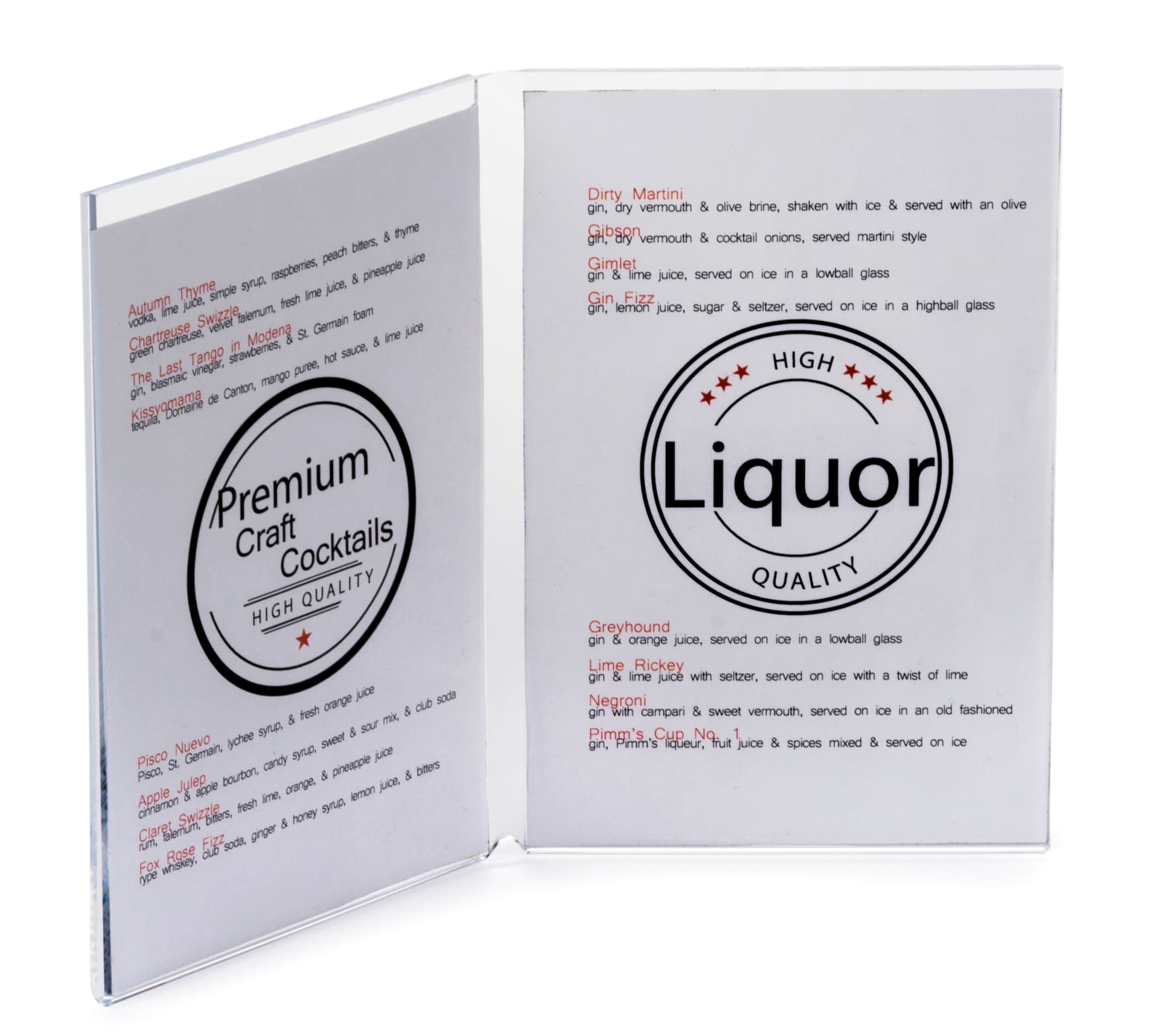 Bartop Sign Frame