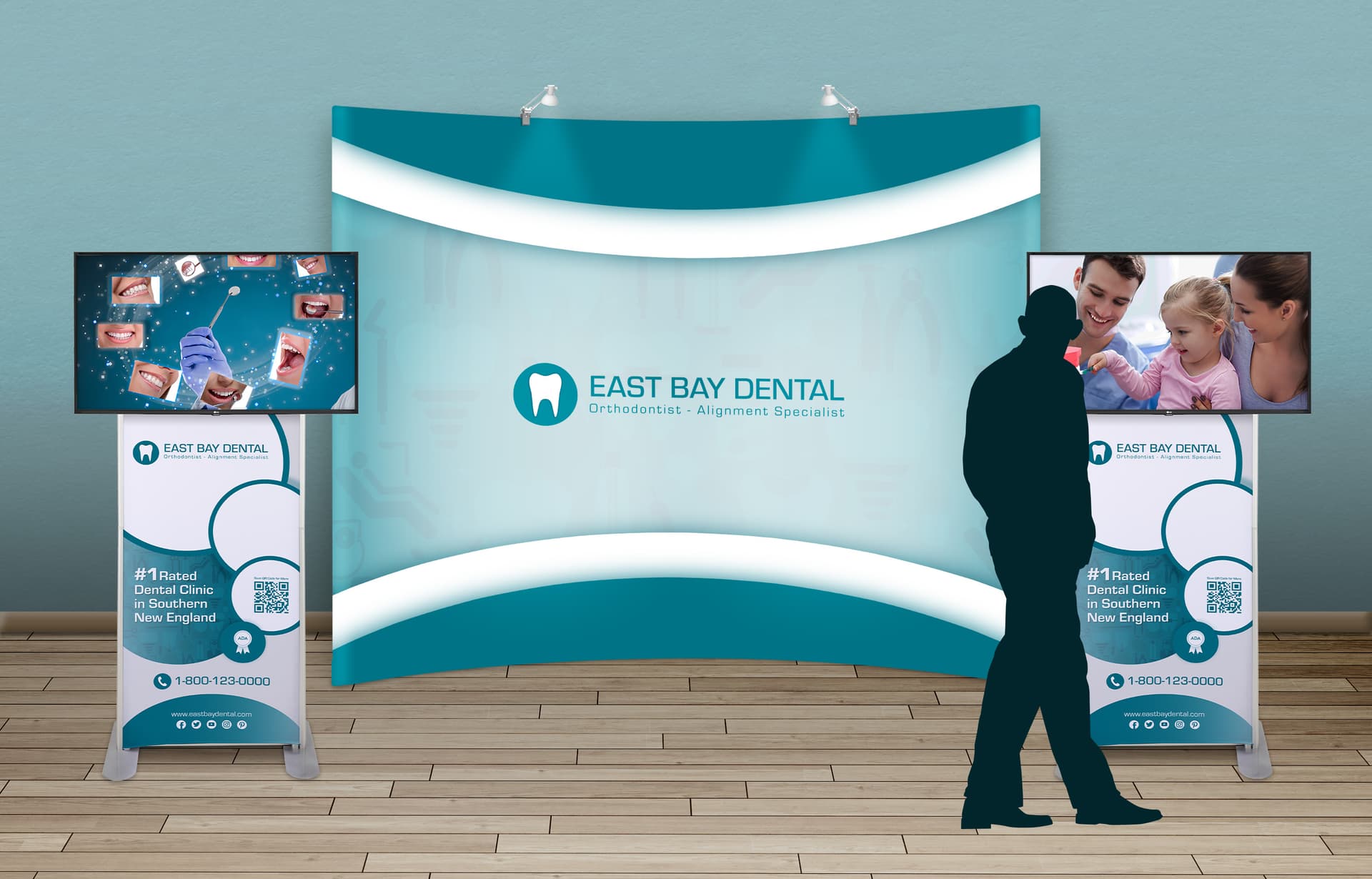 Poster TV stand for trade show events