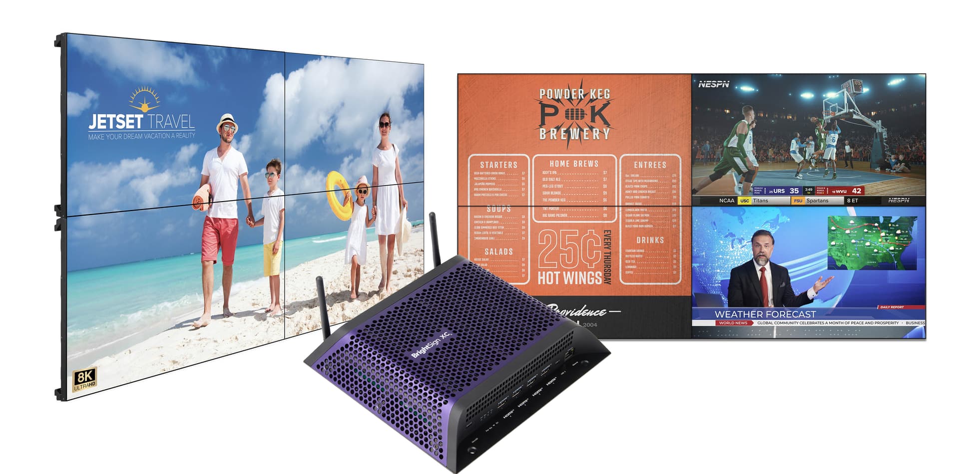 BrightSign media player with a multitude of display options