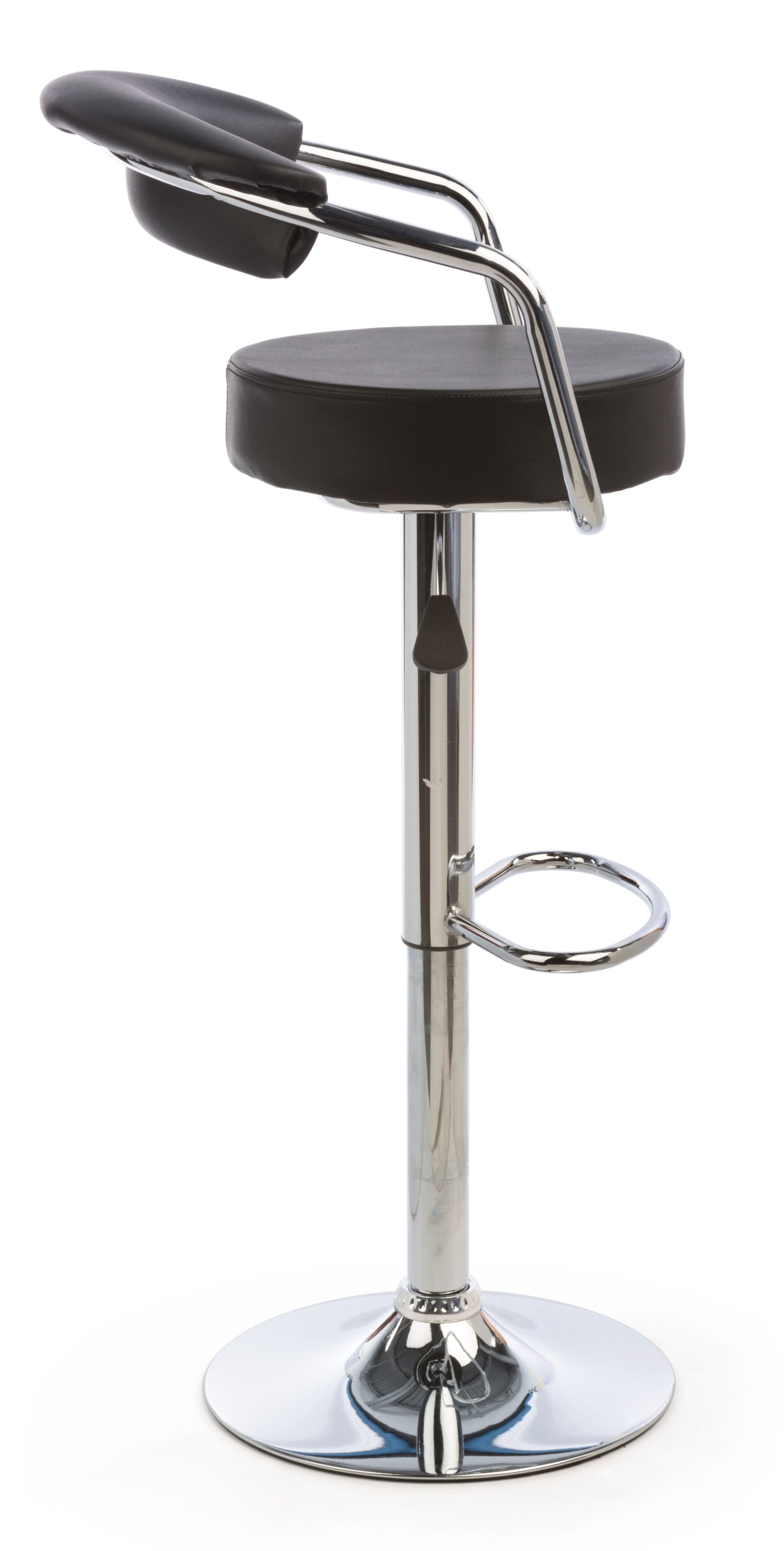 Bar Stool with Gas Lift, Chrome Arm Rests