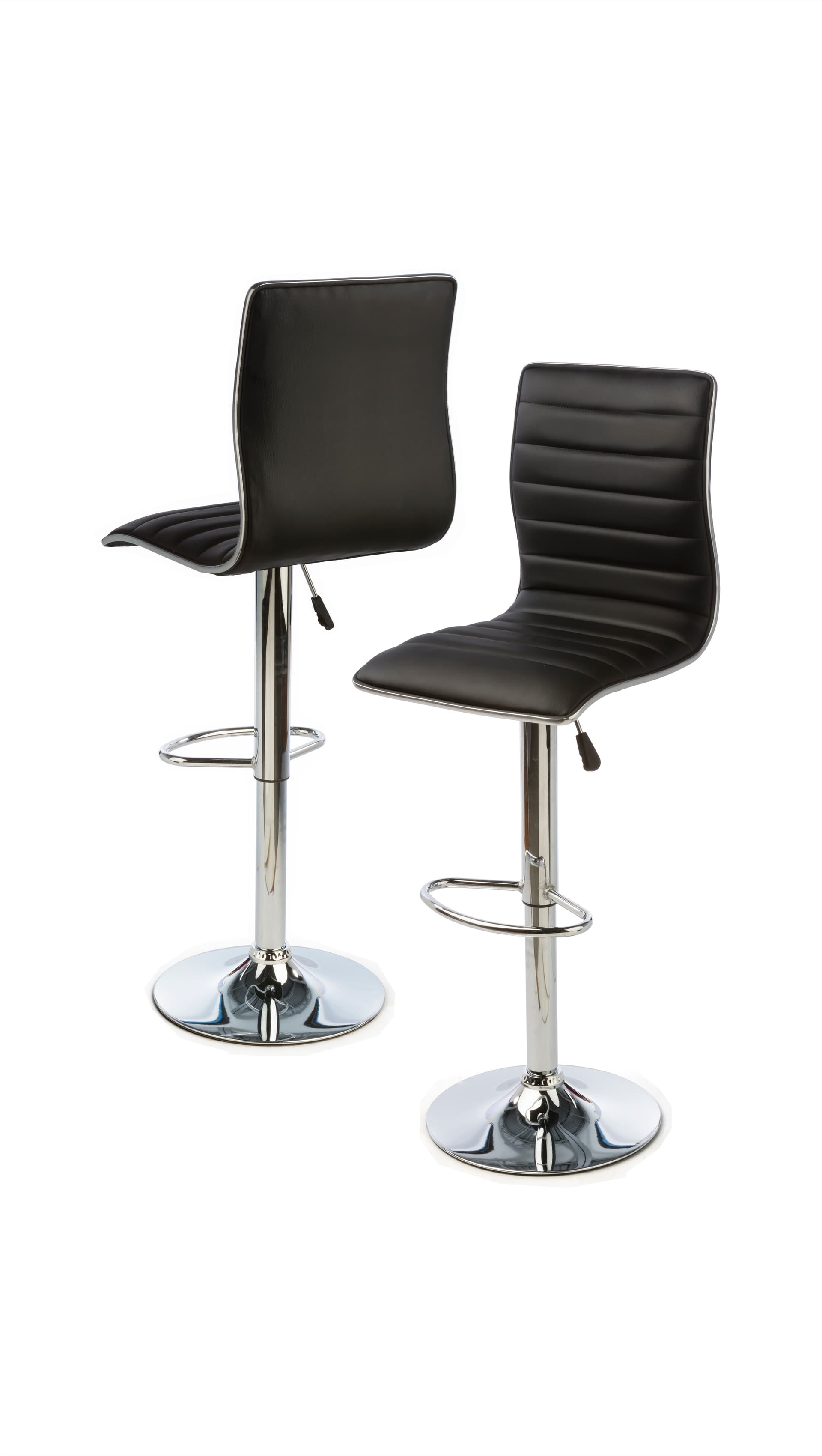 Adjustable Height Bar Chair Made of Faux-Leather