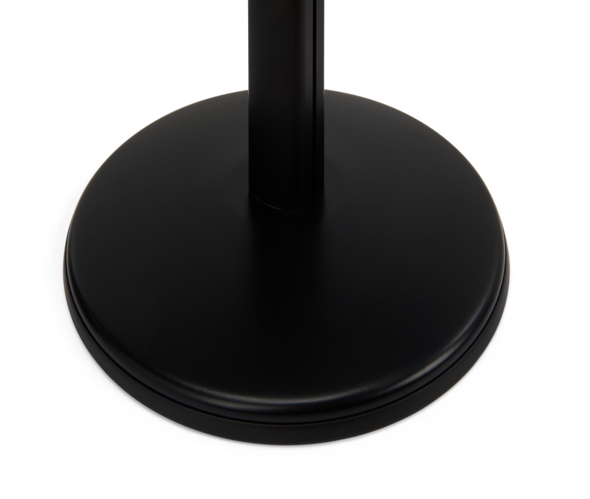 Sign display with round black base