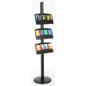 3-Tiered Brochure Floor Stands, Height Adjustable Trays for 4" Pamphlets