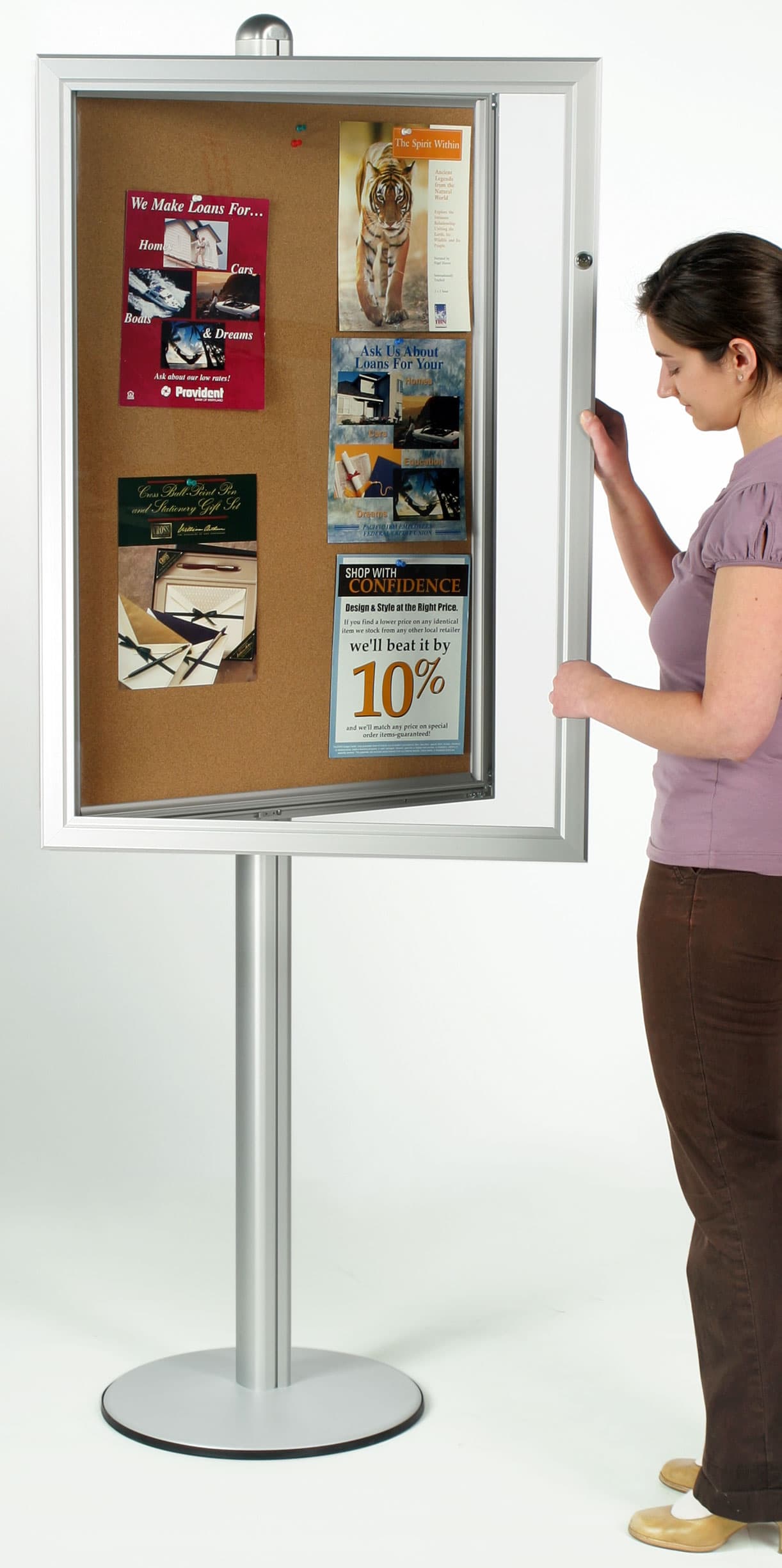 enclosed bulletin board
