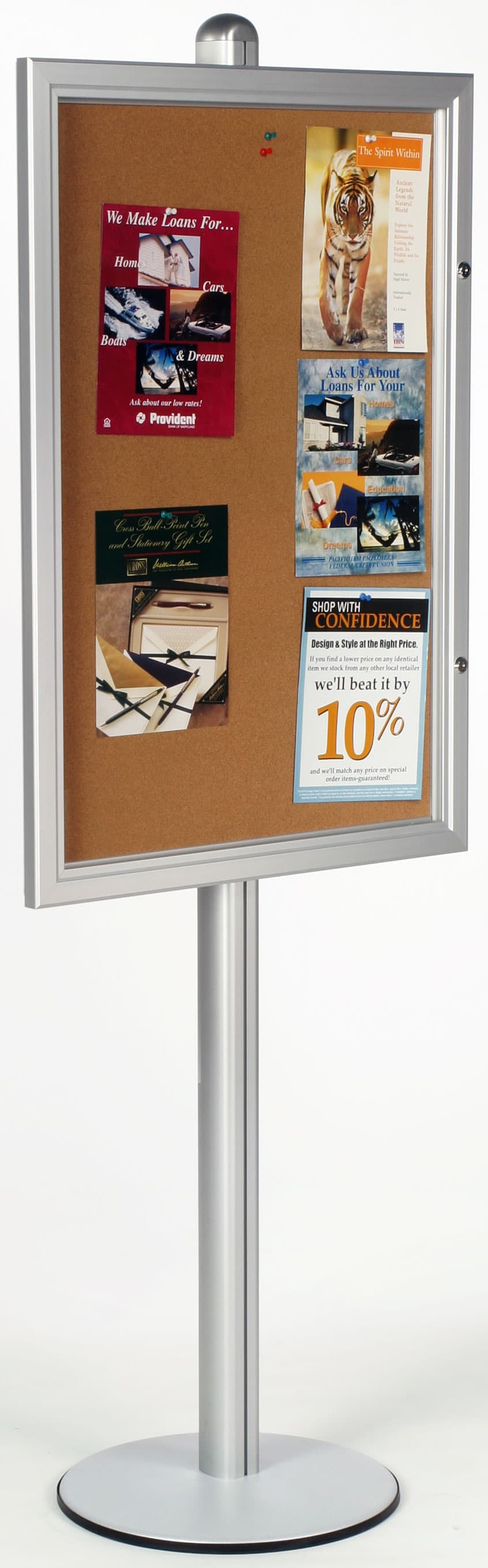 enclosed bulletin board