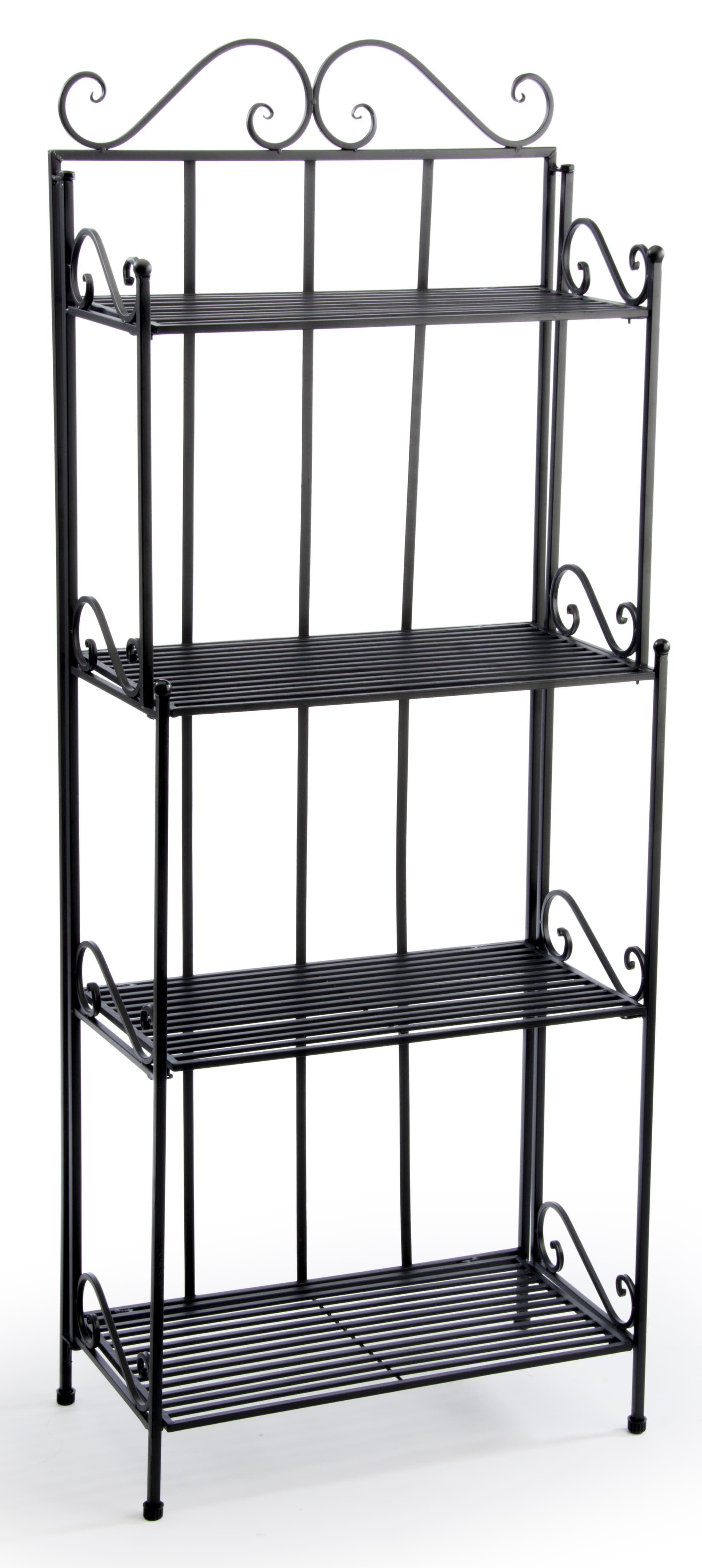 Wrought Iron Rack | (4) Wire Shelves & Stabilizing Levelers | Displays2Go