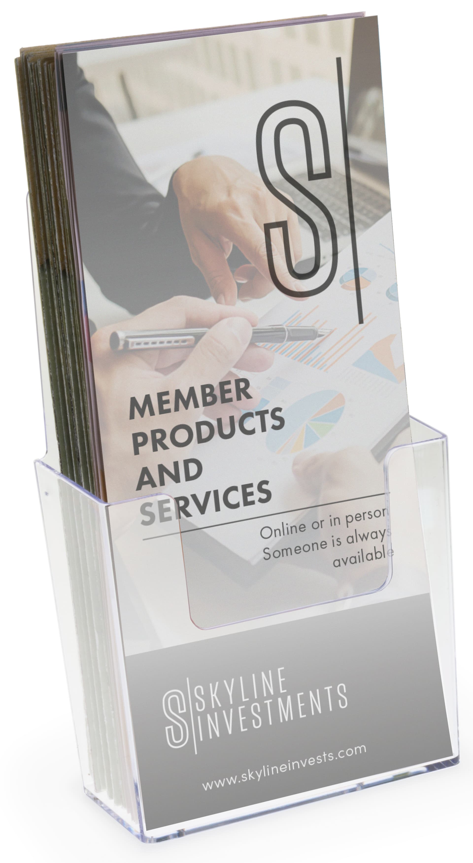 Plastic Brochure Holder with Low Front Pocket