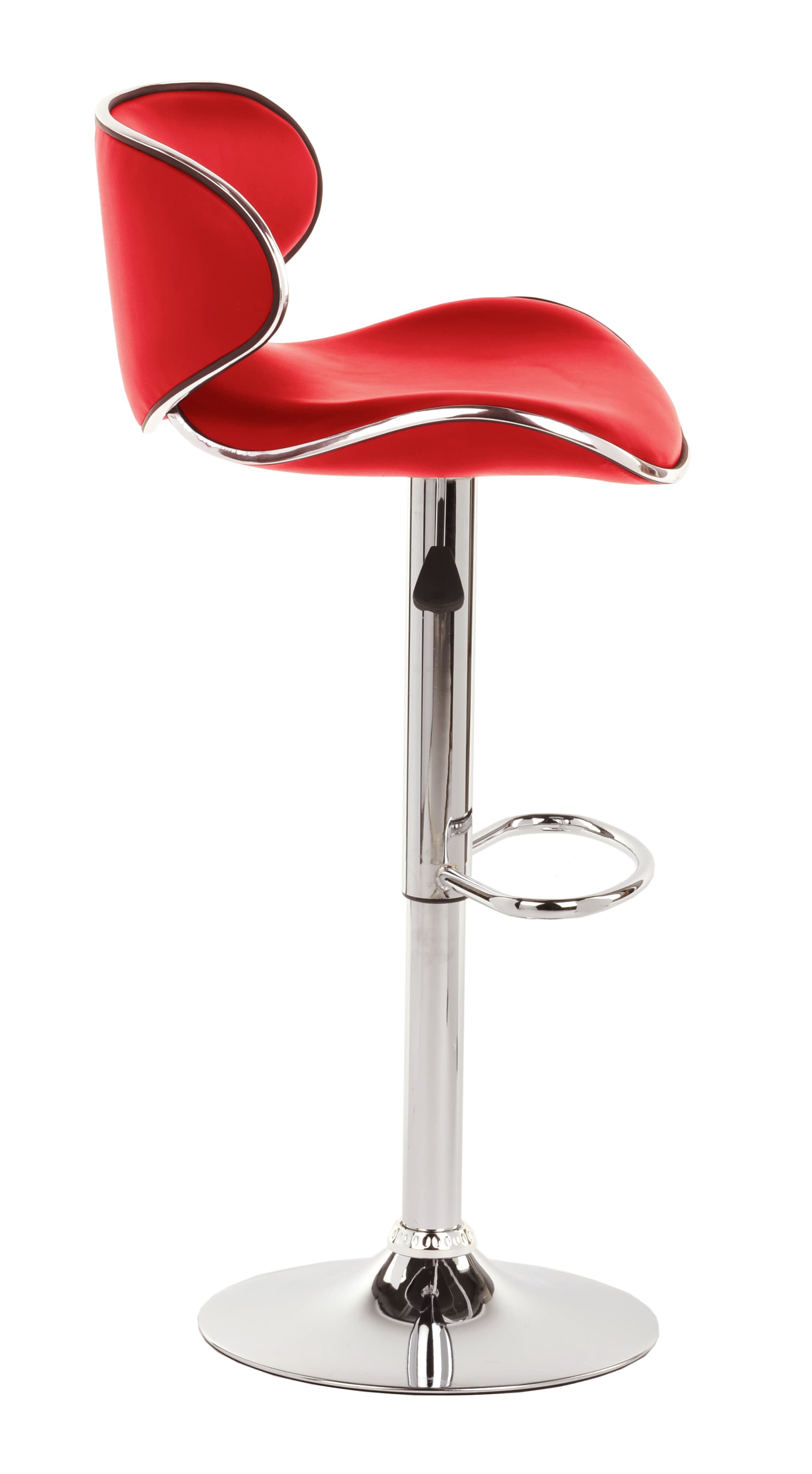 Red Bar Stool with Backrest