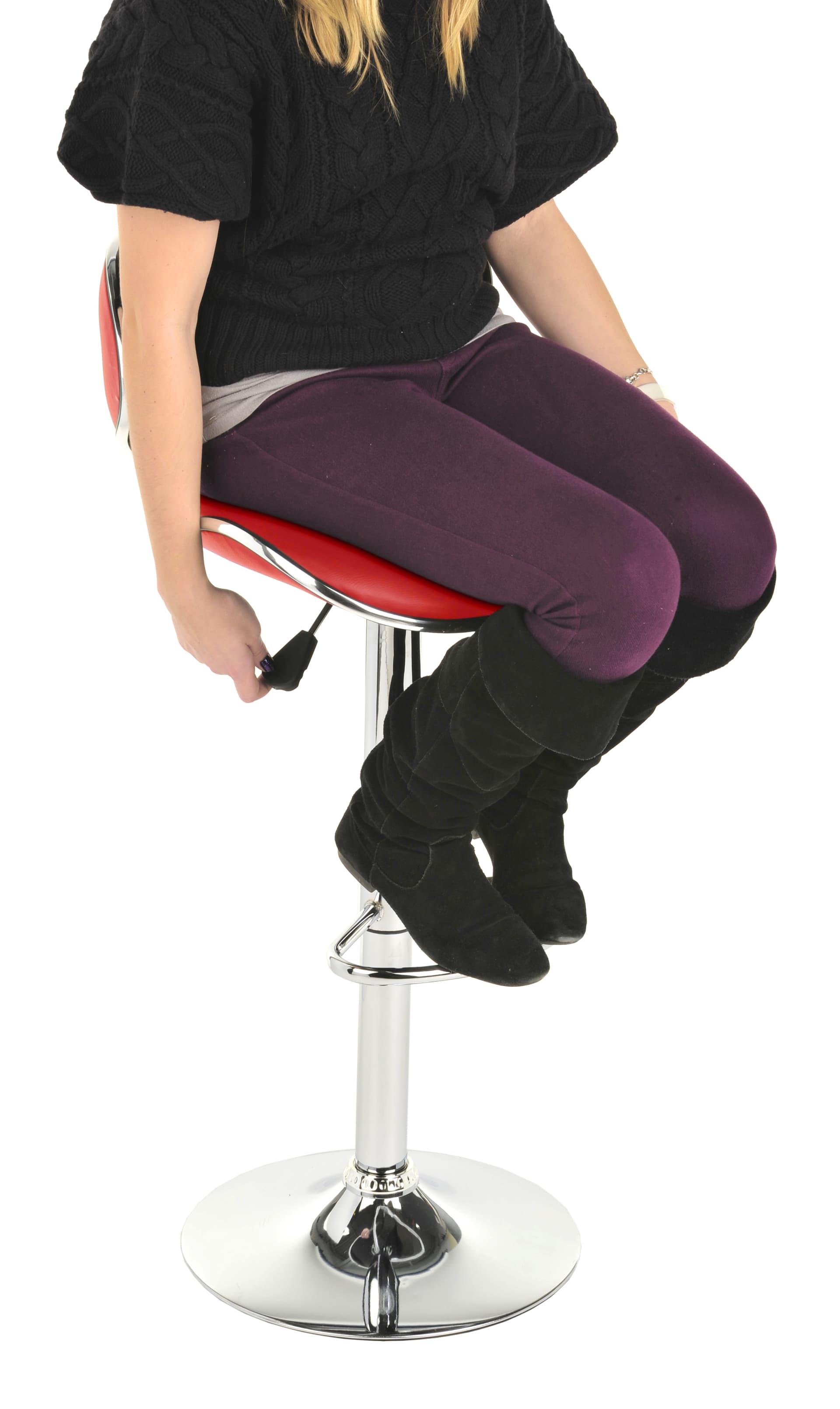 Red Bar Stool with Pneumatic Lift