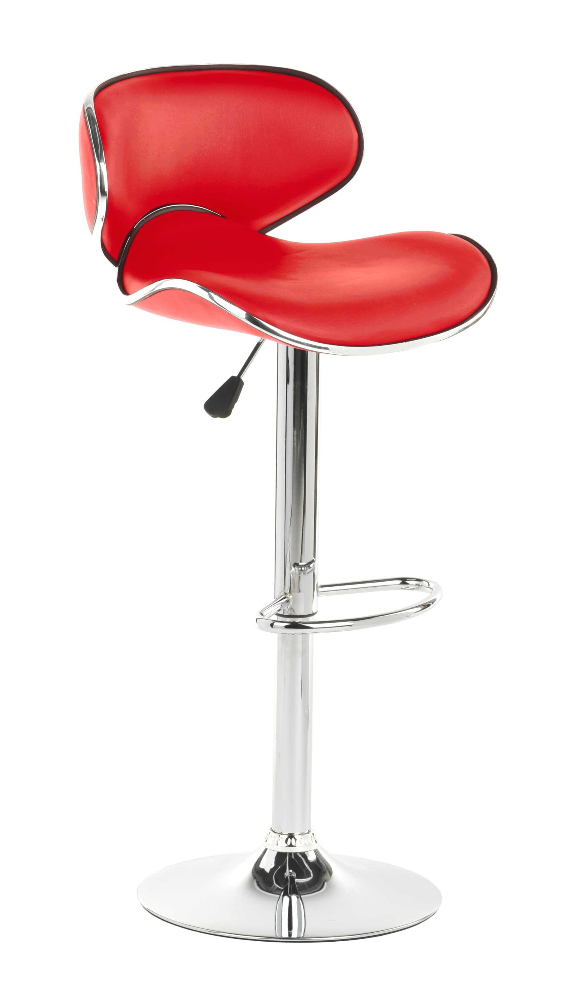 Red Bar Stool Rotates 360 Degrees