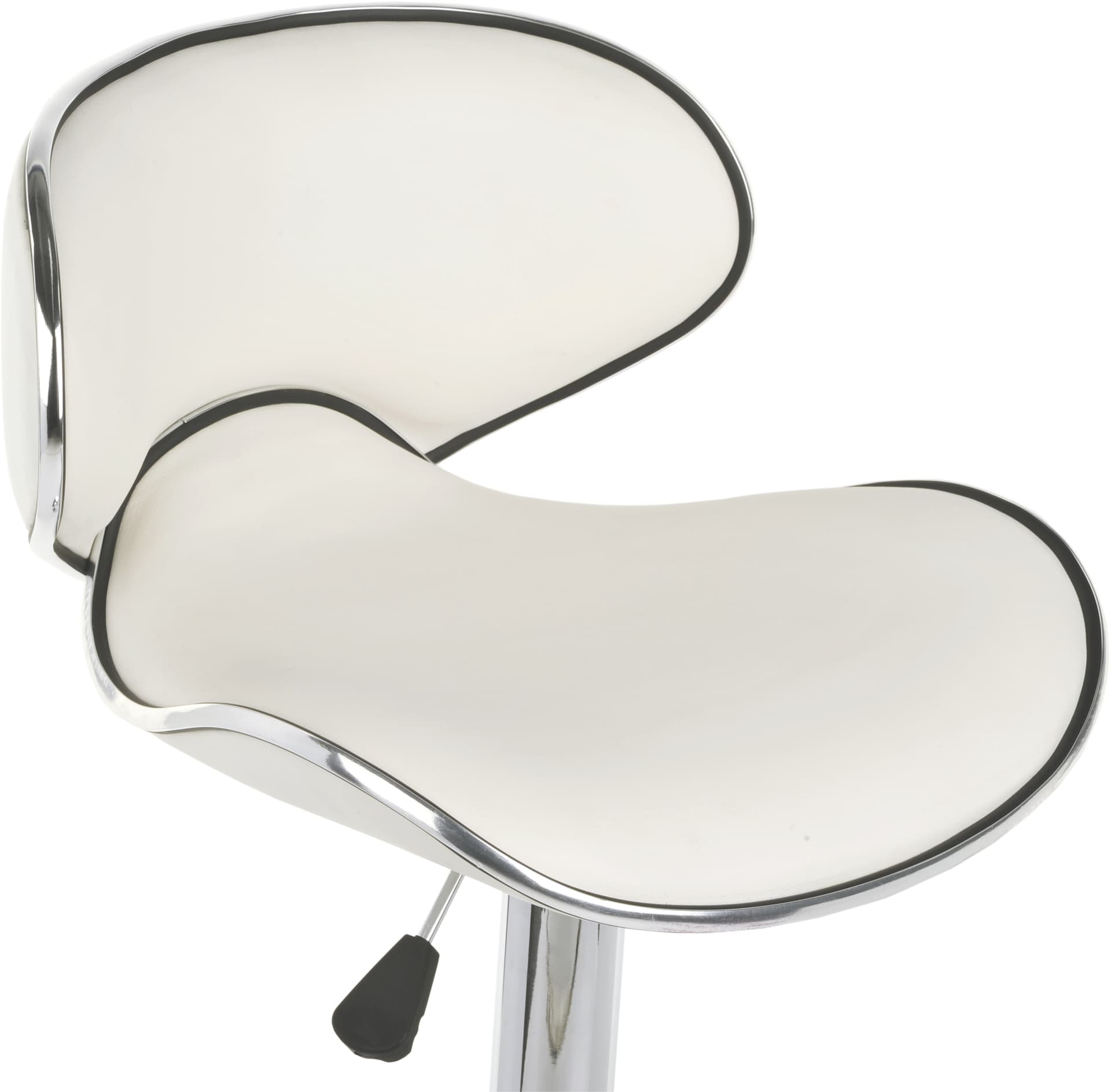 LED tall boy table set white leatherette seat detail