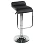 Adjustable Stool w/ Leatherette Seat, 360 Degree Swivel, Lip Back. Footrest - Black