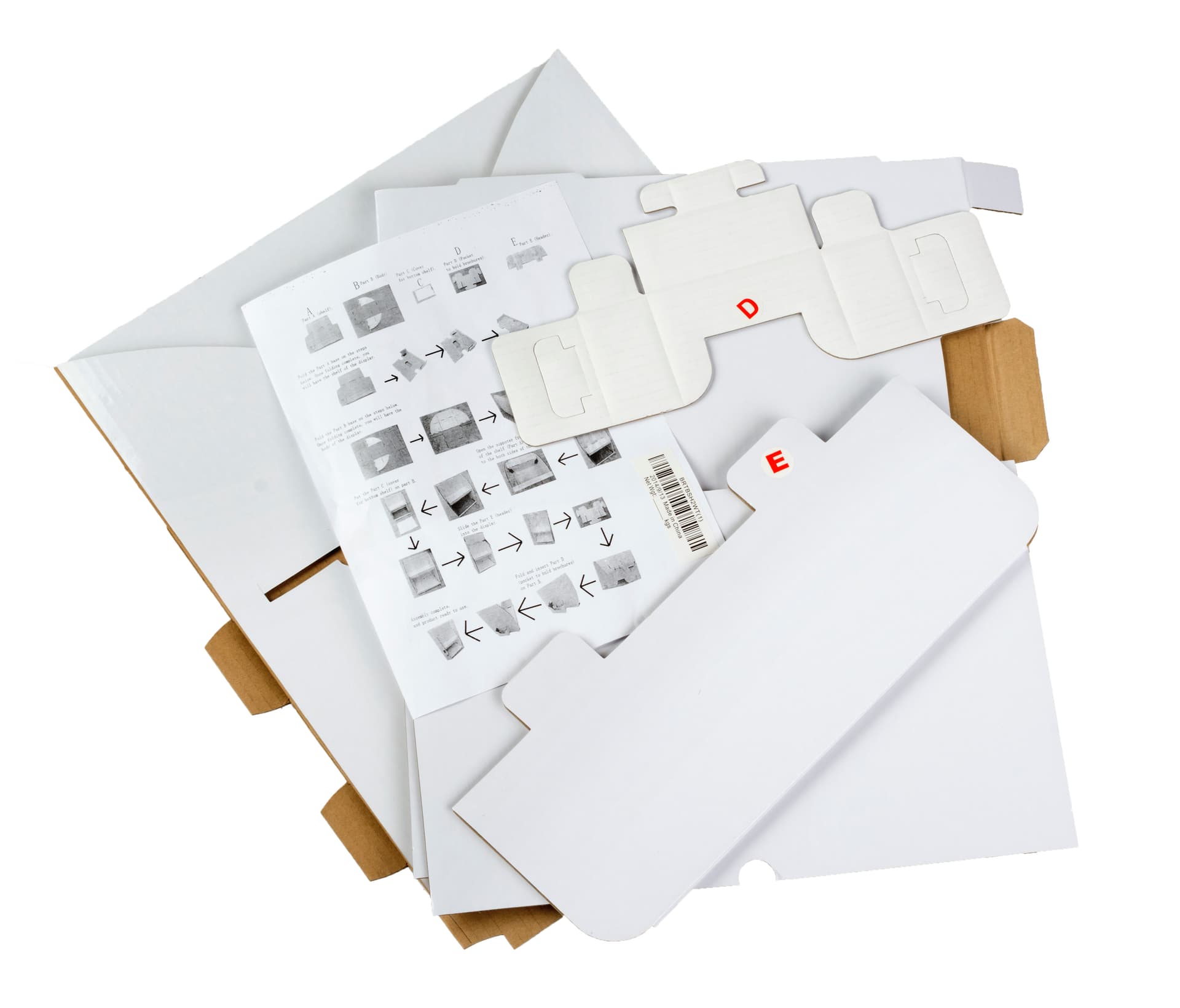 Tabletop Cardboard Display with Brochure Holder, 21.5" Overall Height