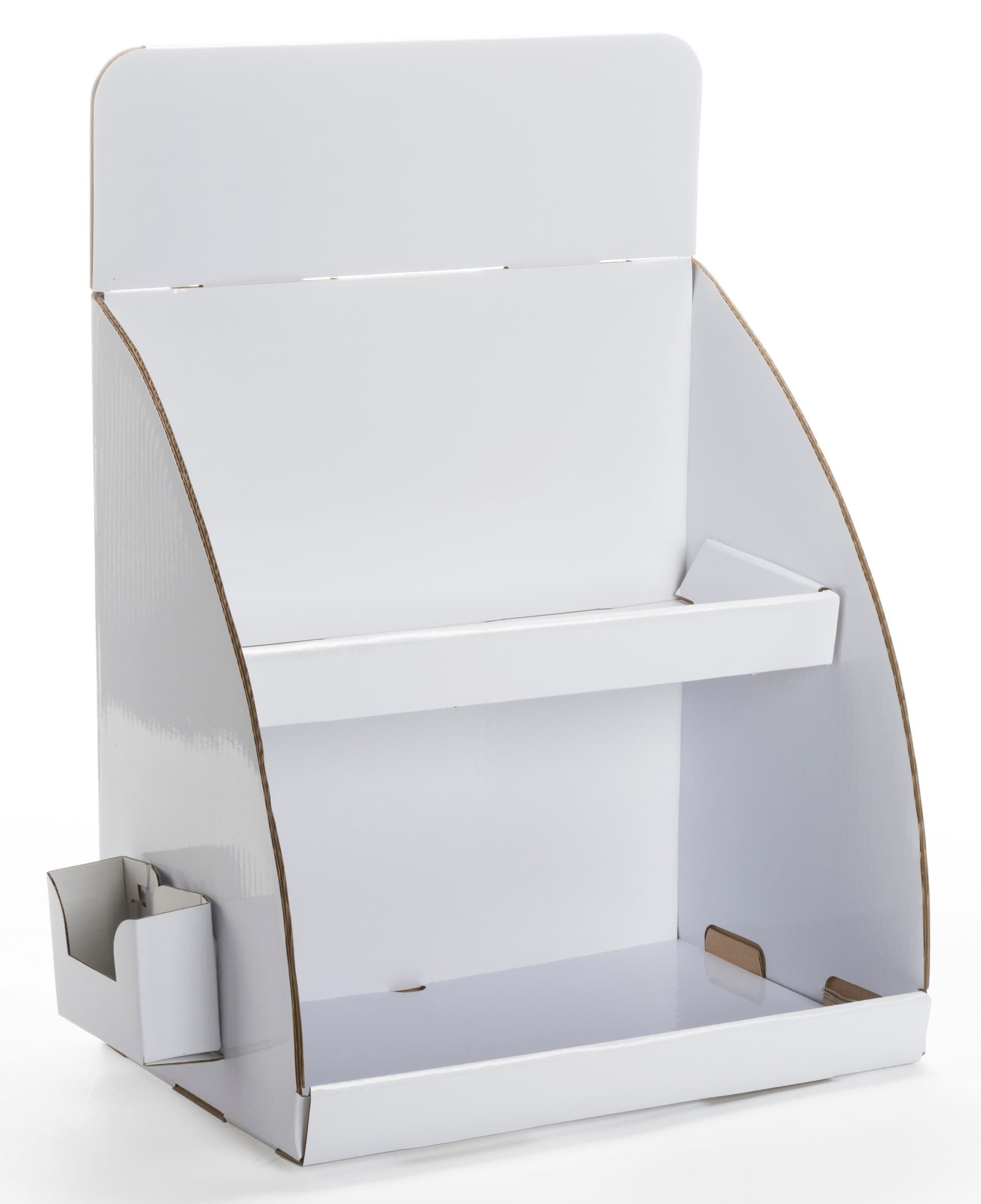 Tabletop Cardboard Display with Brochure Holder, White