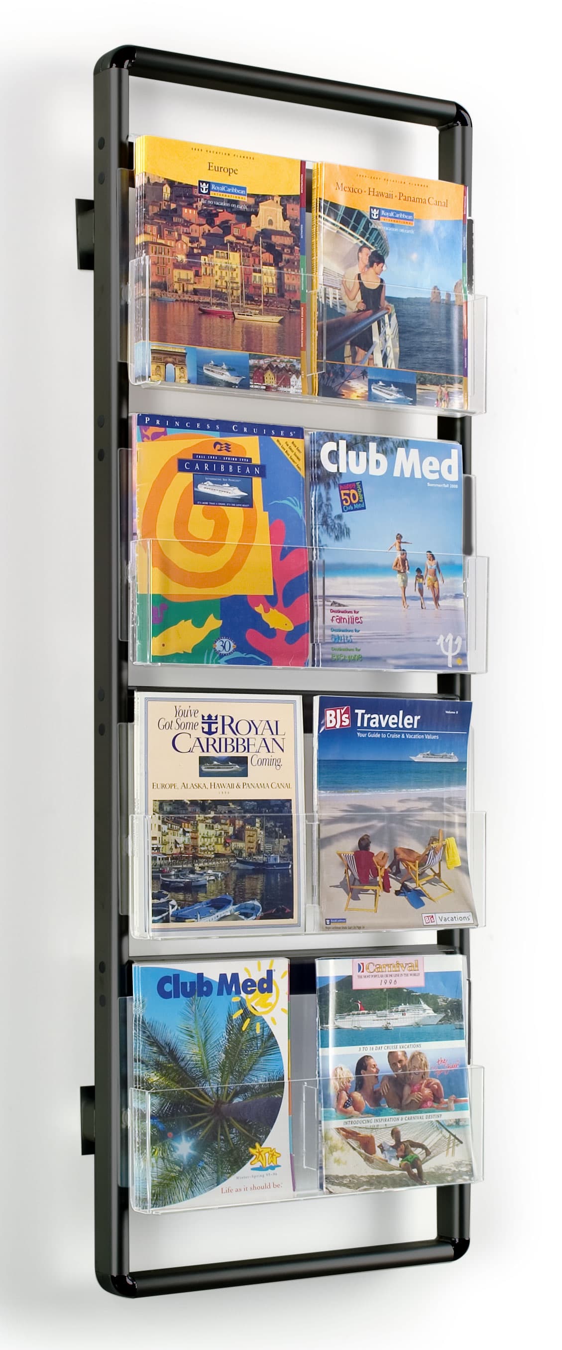 Adjustable 4 Pocket Wall Magazine Rack - 8/16 Pockets | Displays2Go