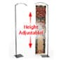 Banner Stand with 20"w Custom Printed Graphic, Adjustable Height - Black
