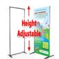 Banner Stand with 36"w Custom Printed Graphic, Adjustable Height - Black