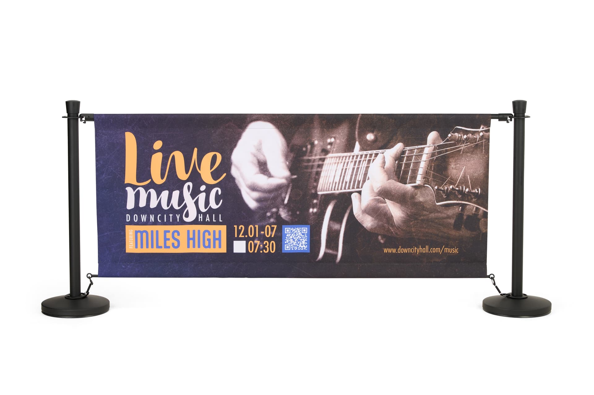 Cafe barrier sign with dye sublimated graphics