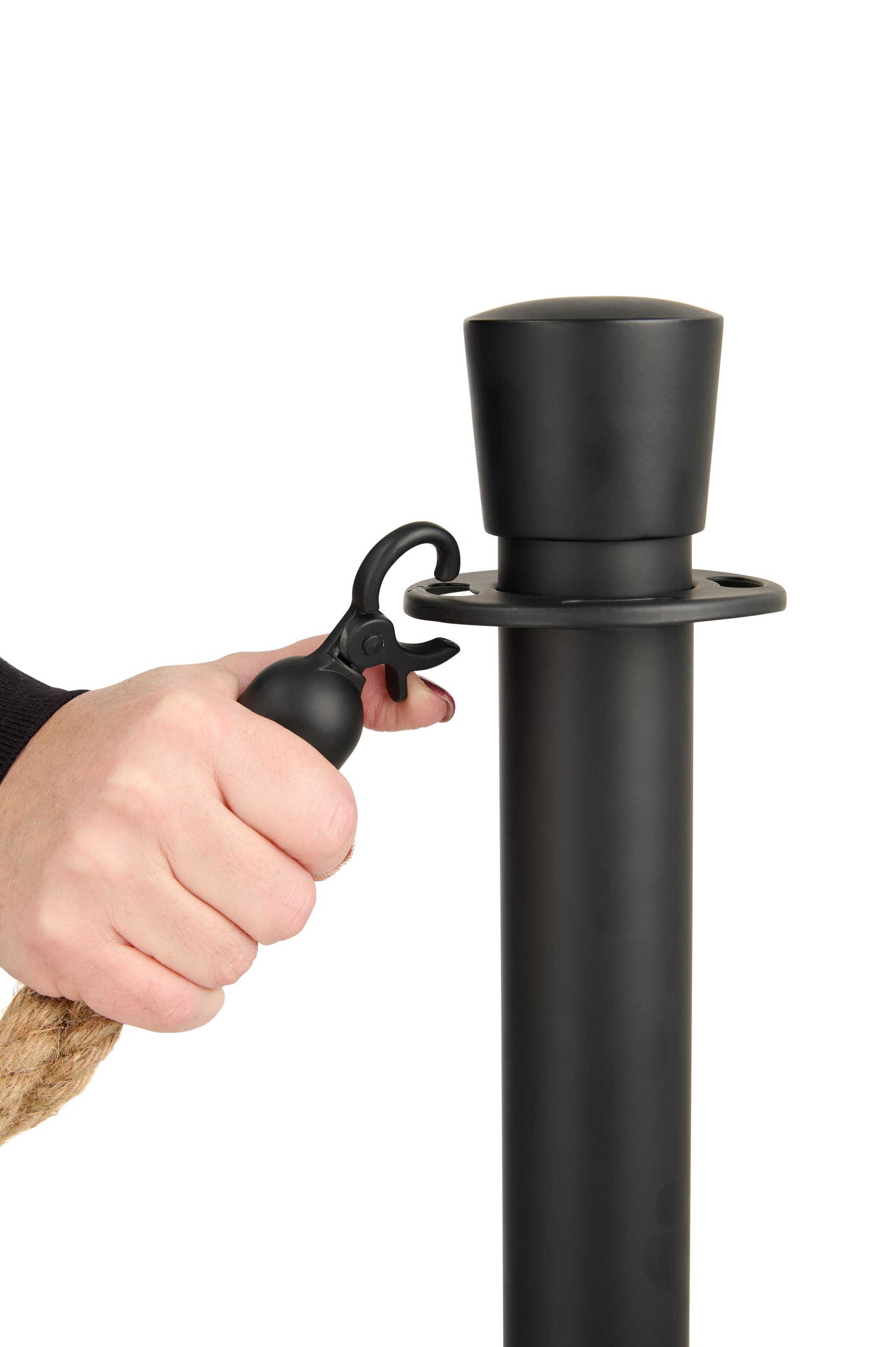 Stanchion rope for crowd control posts